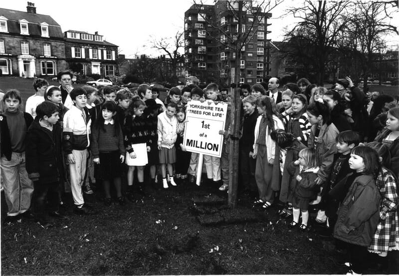 Planting the very first tree of the 'trees for life' planting project