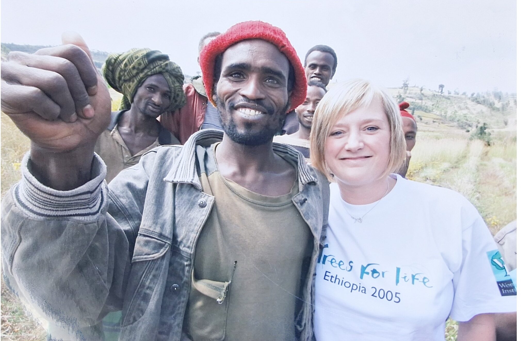 Louise Caldwell photographed during her visit to Ethiopia to support the Trees for Life campaign.