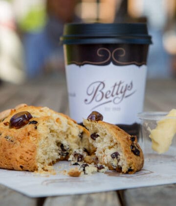 Bettys cup with Fat Rascal